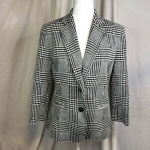Lauren Ralph Lauren Houndstooth Twill Striped Blazer Suit Jacket Equestrian NWOT